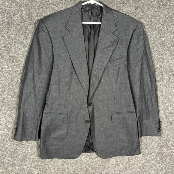 Ermenegildo Zegna‎ Blazer Mens 40R Gray Glen Plaid Wool Sport Coat Swiss Made